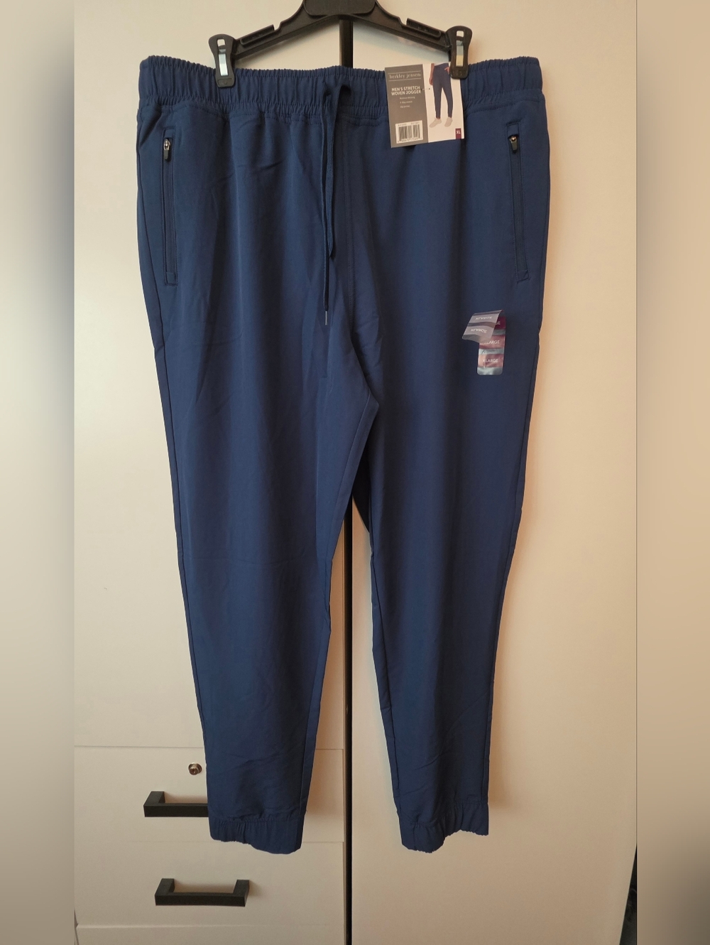 Berkley Jensen NWT XL Men's Stretch Woven Joggers Delft Navy